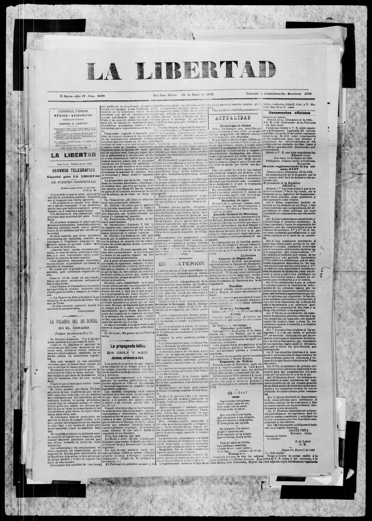 Portada · 15 de Enero de 1895
