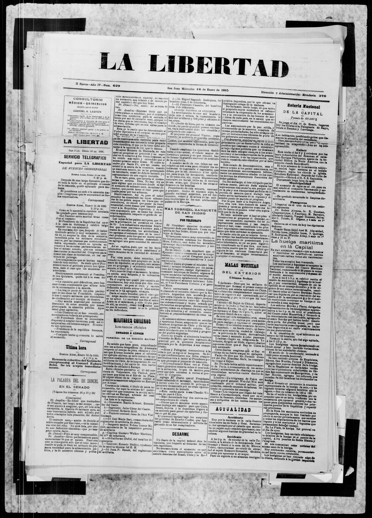 Portada · 16 de Enero de 1895