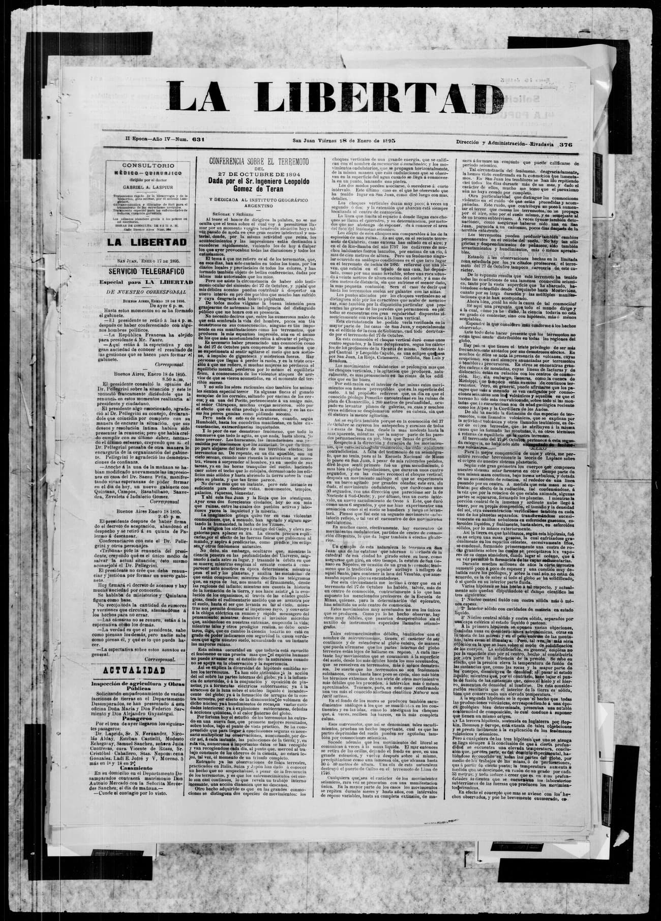 Portada · 18 de Enero de 1895
