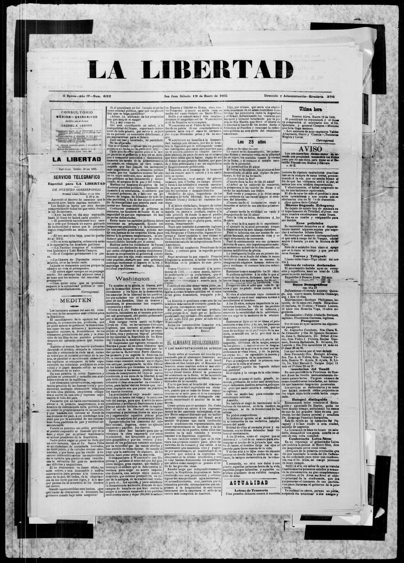 Portada · 19 de Enero de 1895