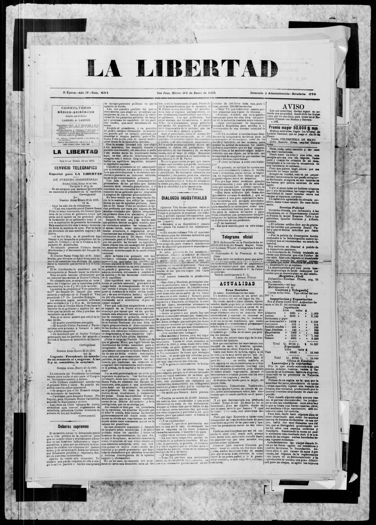 Portada · 22 de Enero de 1895
