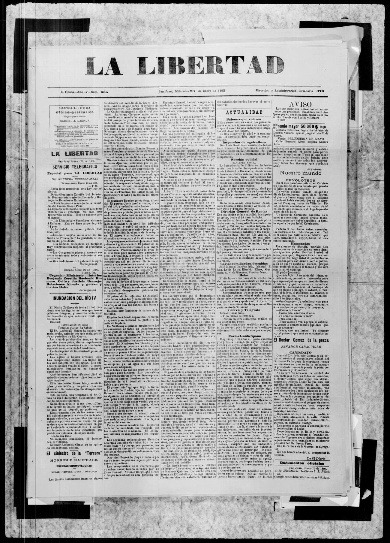 Portada · 23 de Enero de 1895