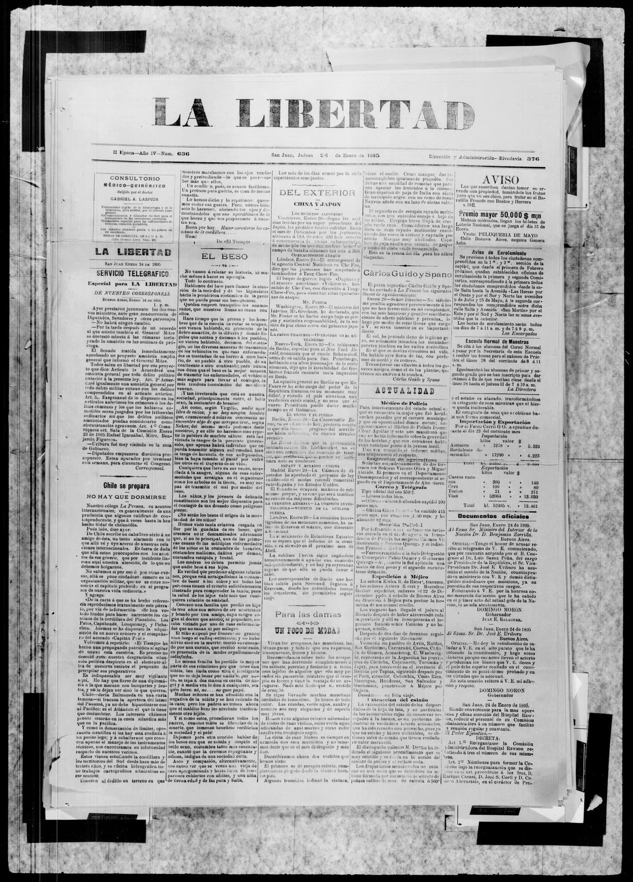 Portada · 24 de Enero de 1895