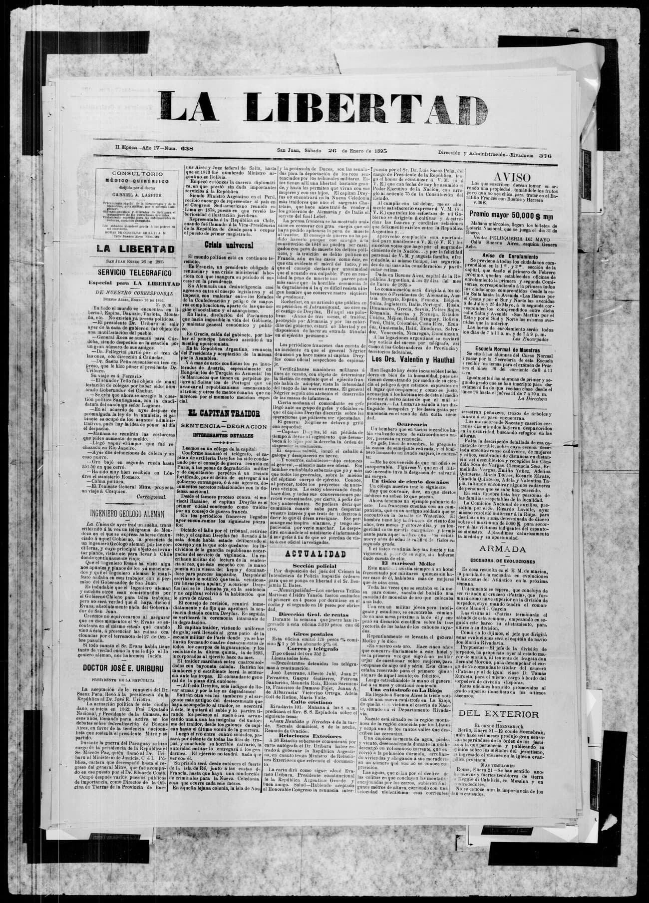 Portada · 26 de Enero de 1895