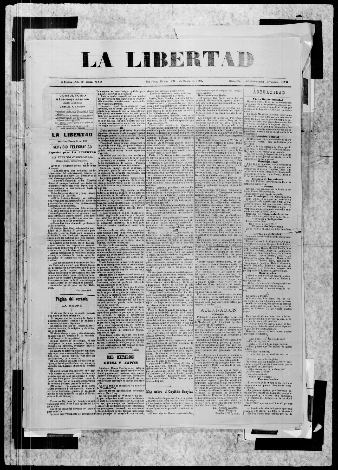 Portada · 29 de Enero de 1895