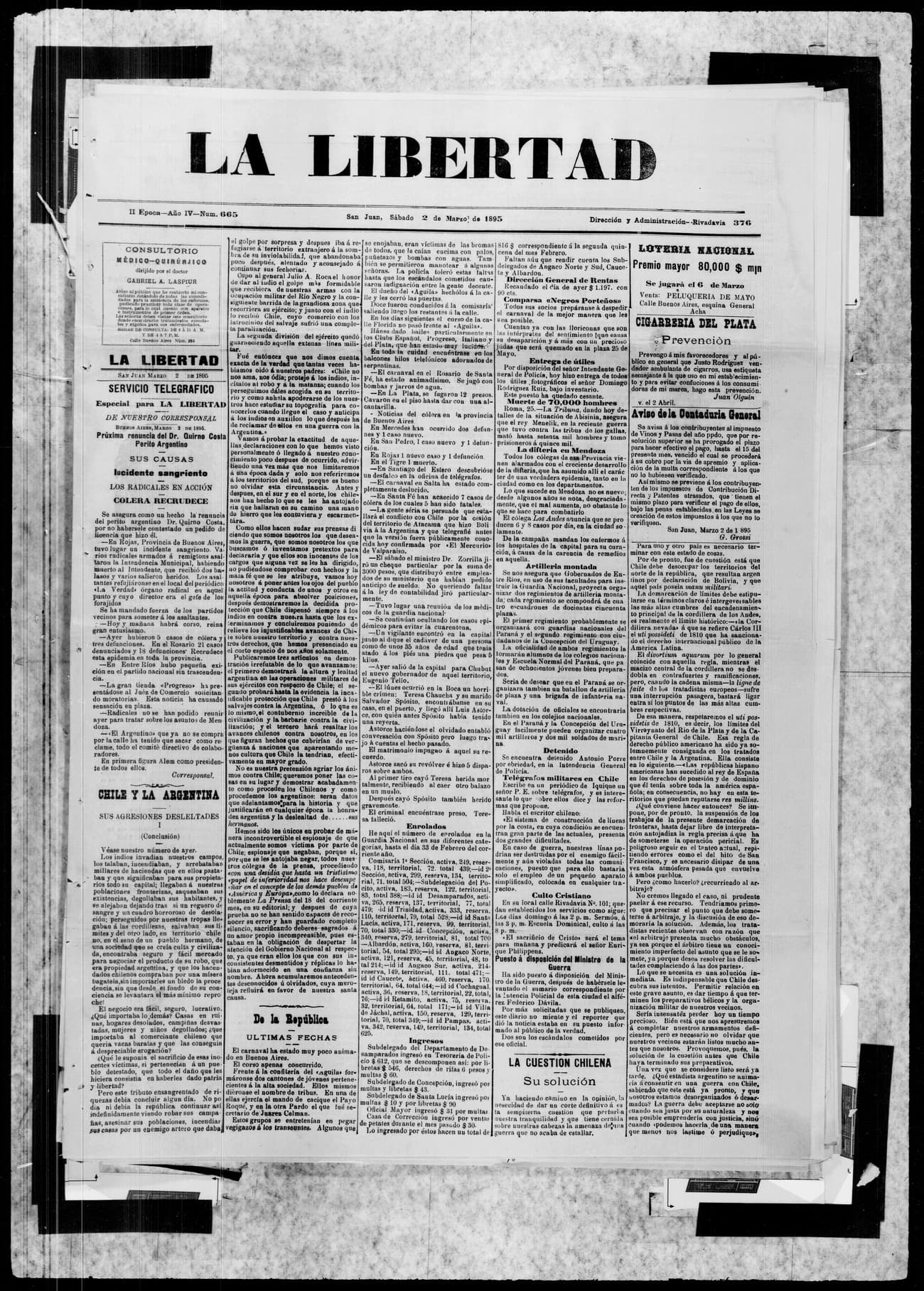 Portada · 2 de Marzo de 1895