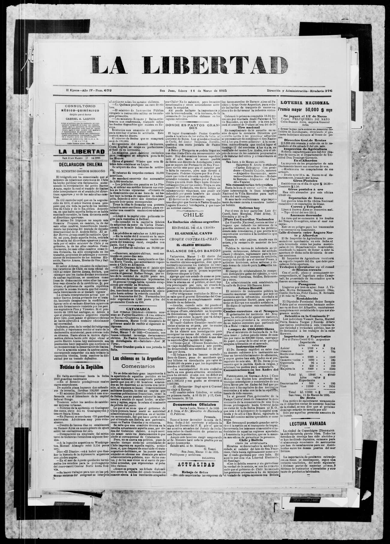 Portada · 11 de Marzo de 1895