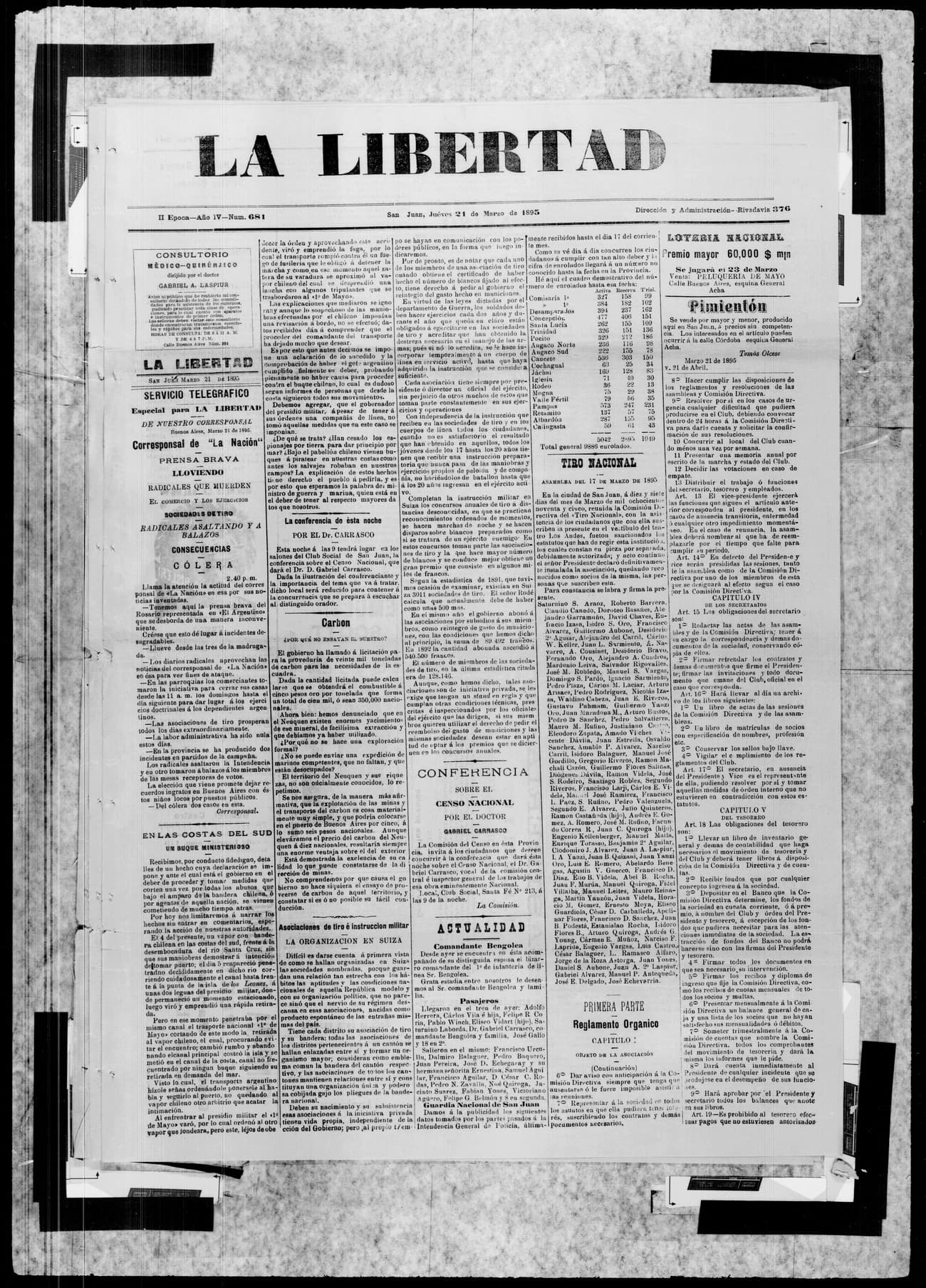Portada · 21 de Marzo de 1895