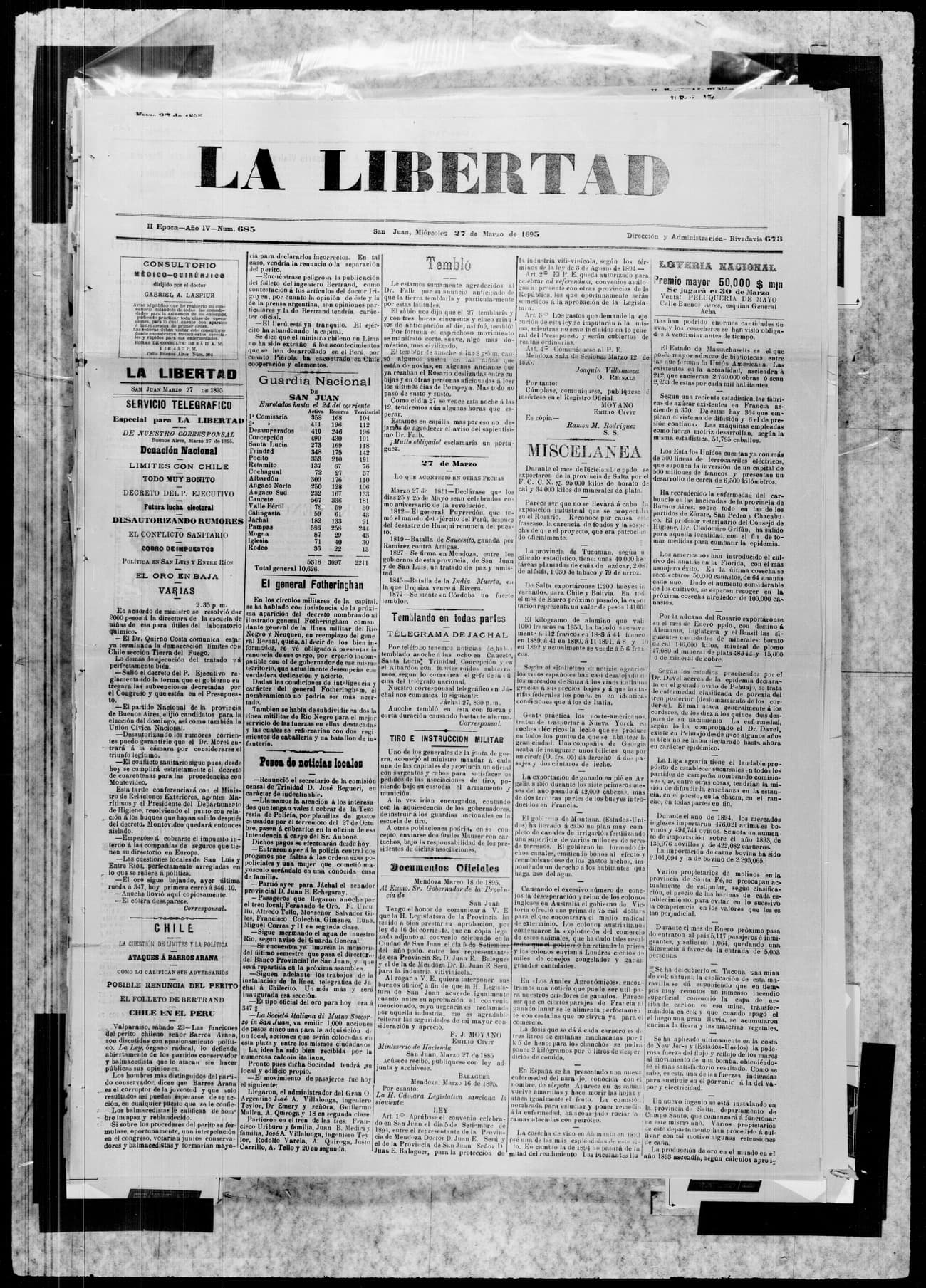 Portada · 27 de Marzo de 1895