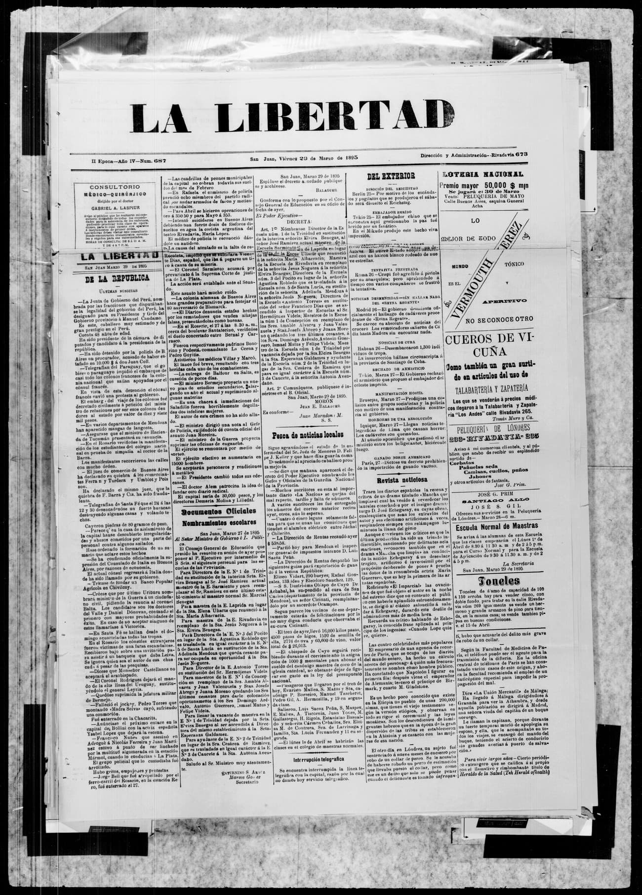Portada · 29 de Marzo de 1895