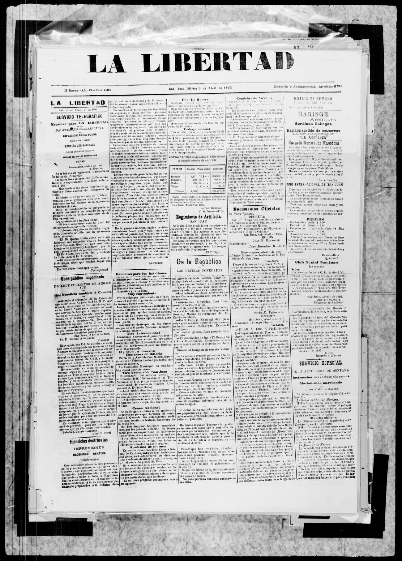 Portada · 9 de Abril de 1895
