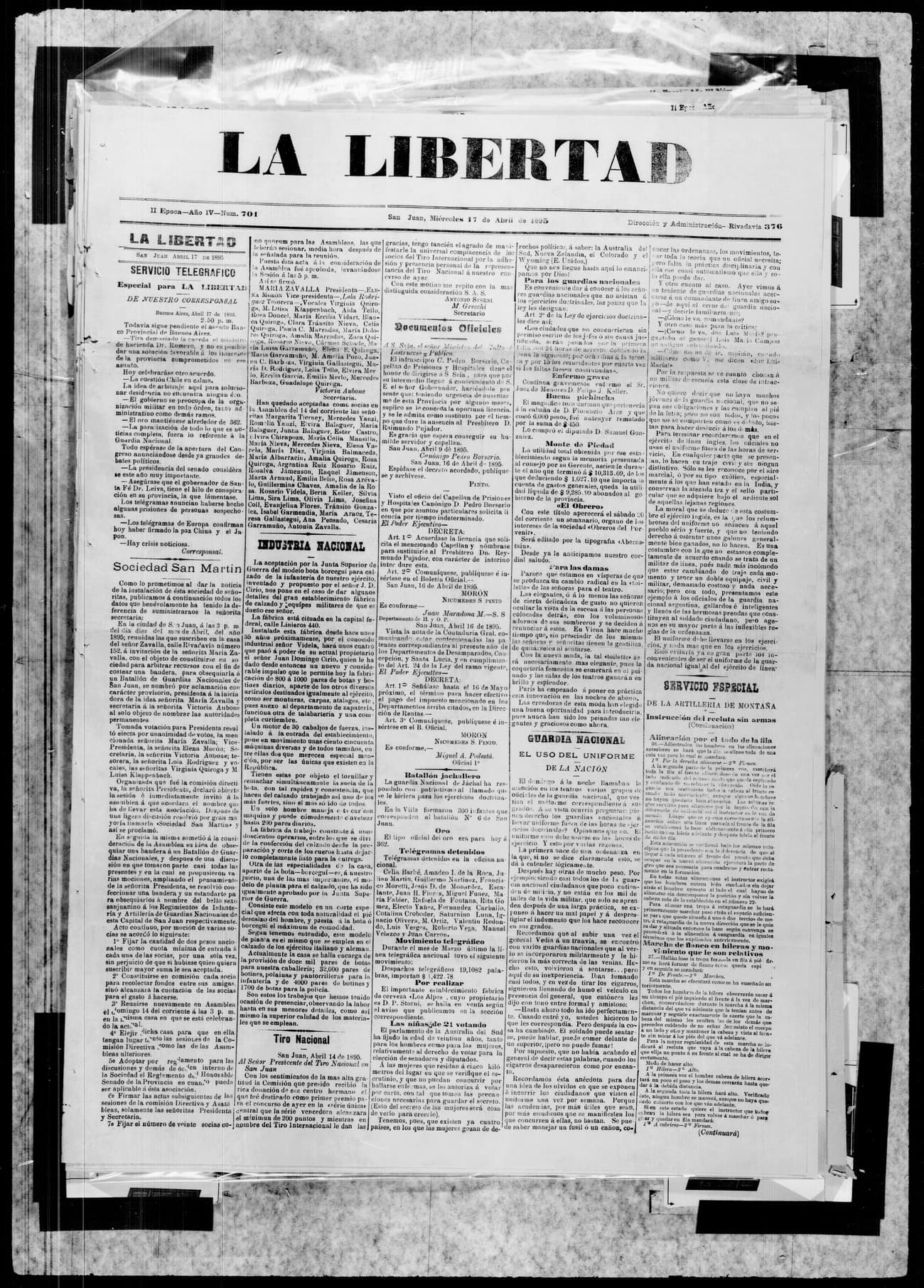 Portada · 17 de Abril de 1895