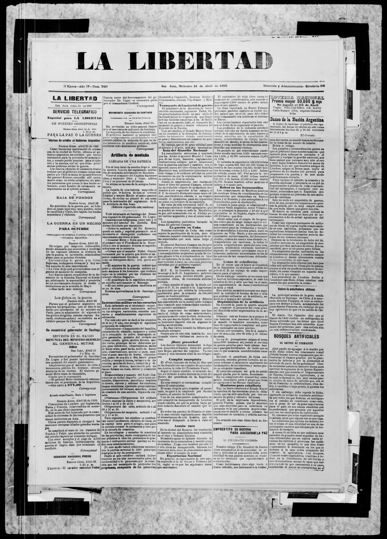 Portada · 24 de Abril de 1895