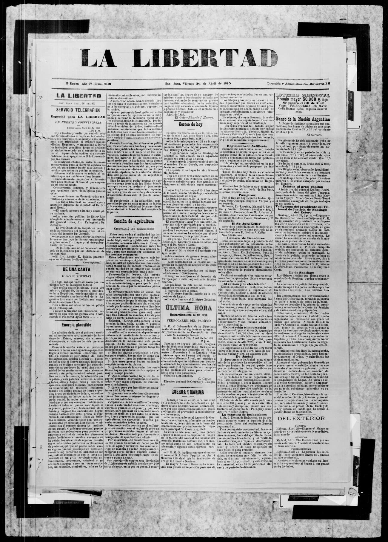 Portada · 26 de Abril de 1895