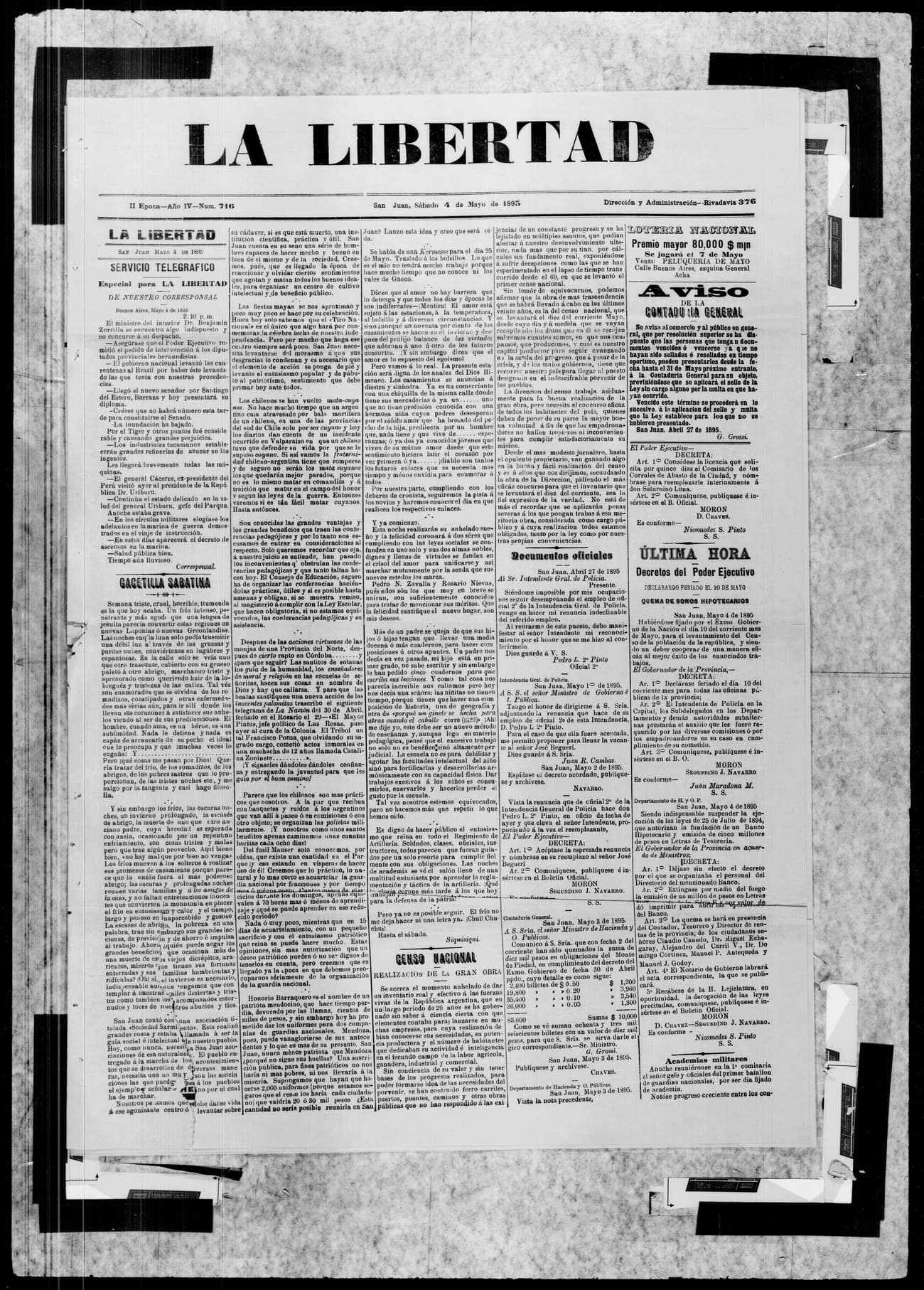 Portada · 4 de Mayo de 1895