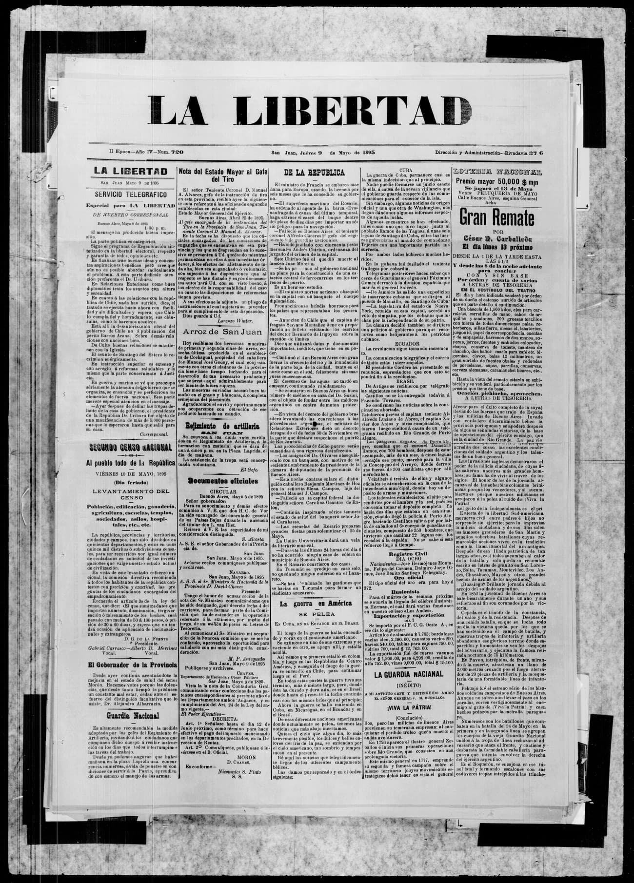 Portada · 9 de Mayo de 1895