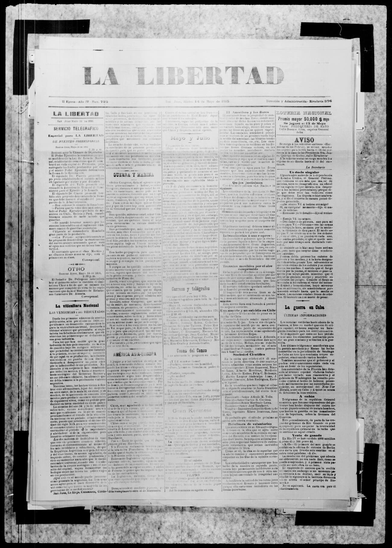 Portada · 14 de Mayo de 1895