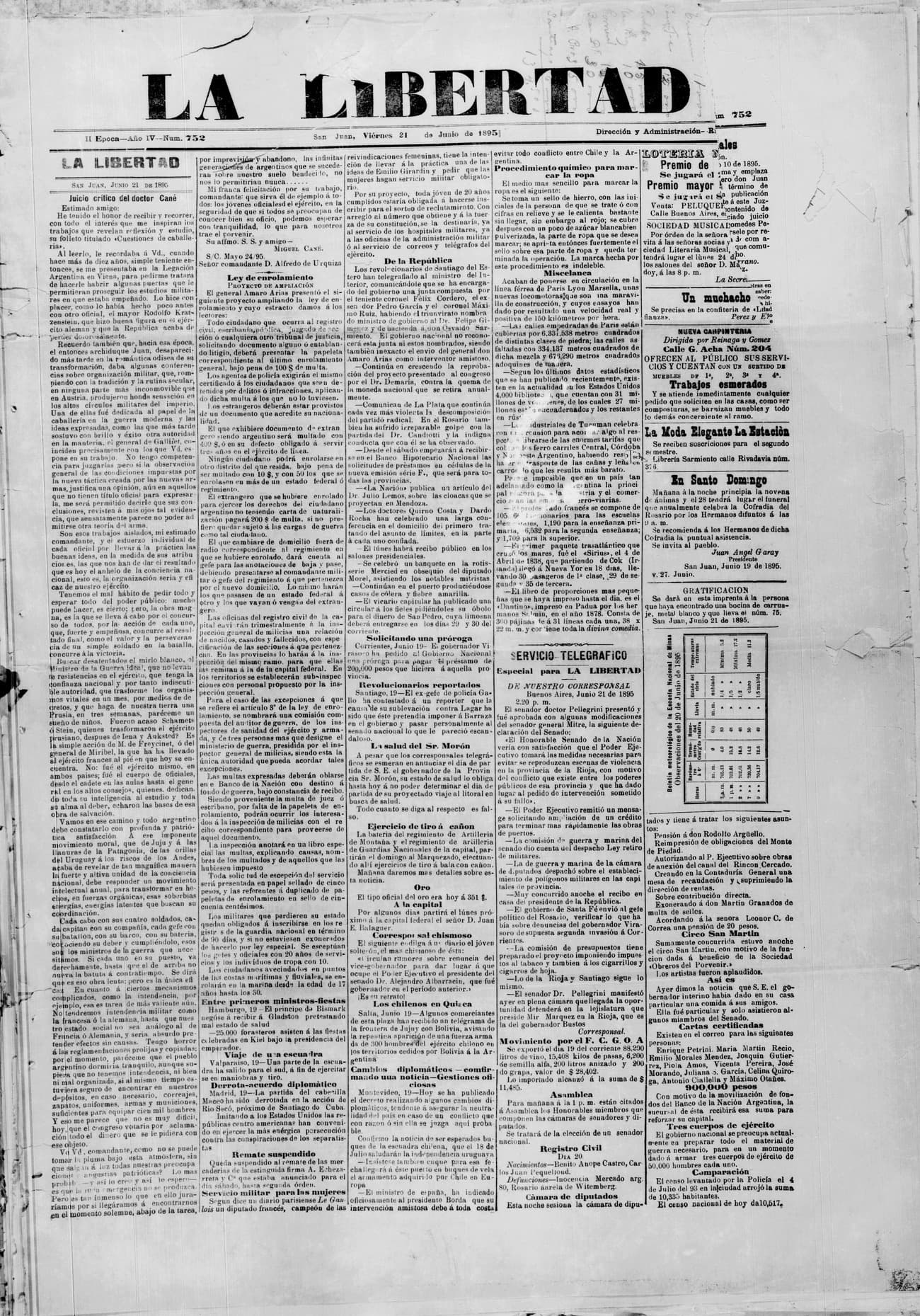 Portada · 21 de Junio de 1895