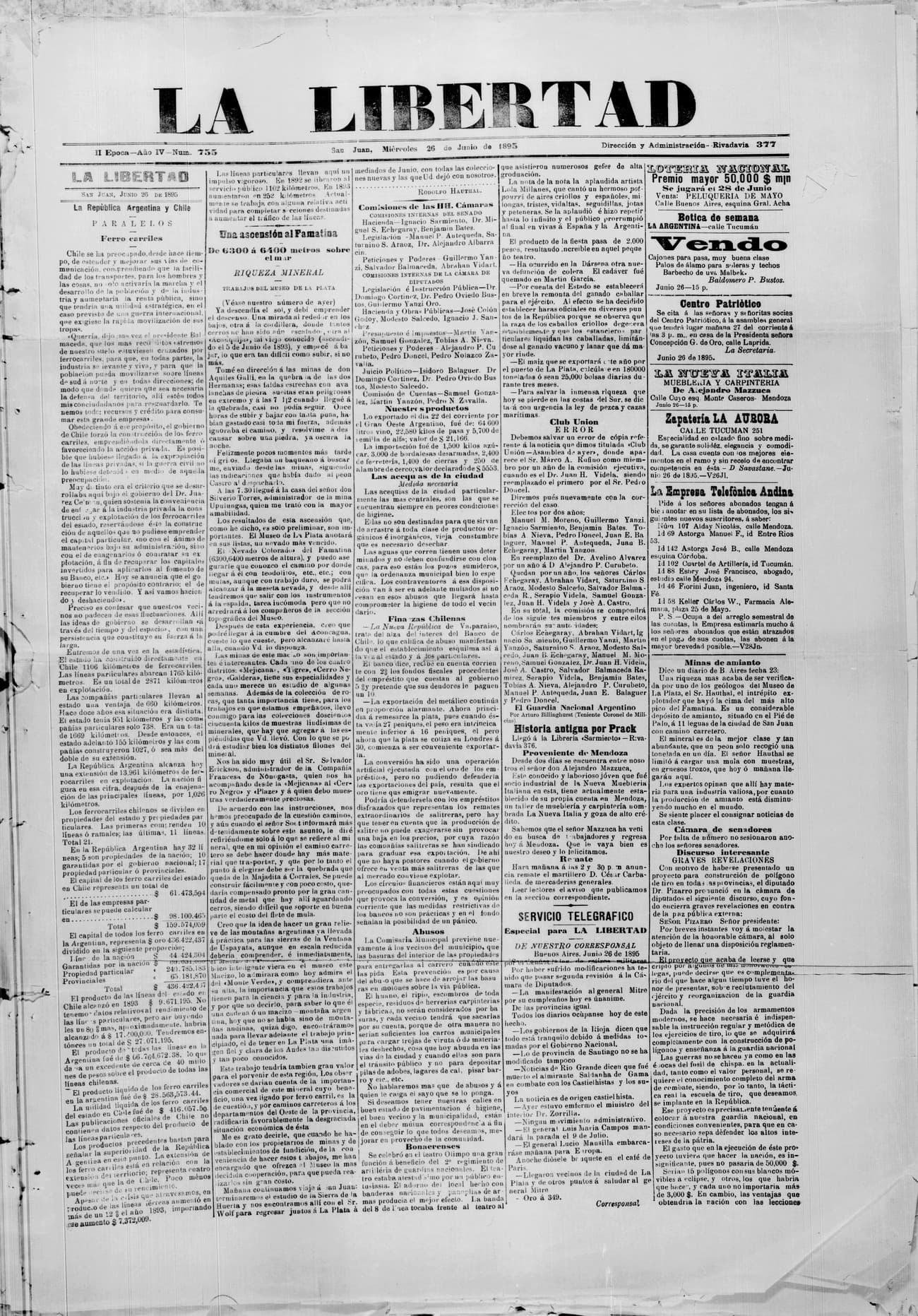 Portada · 26 de Junio de 1895