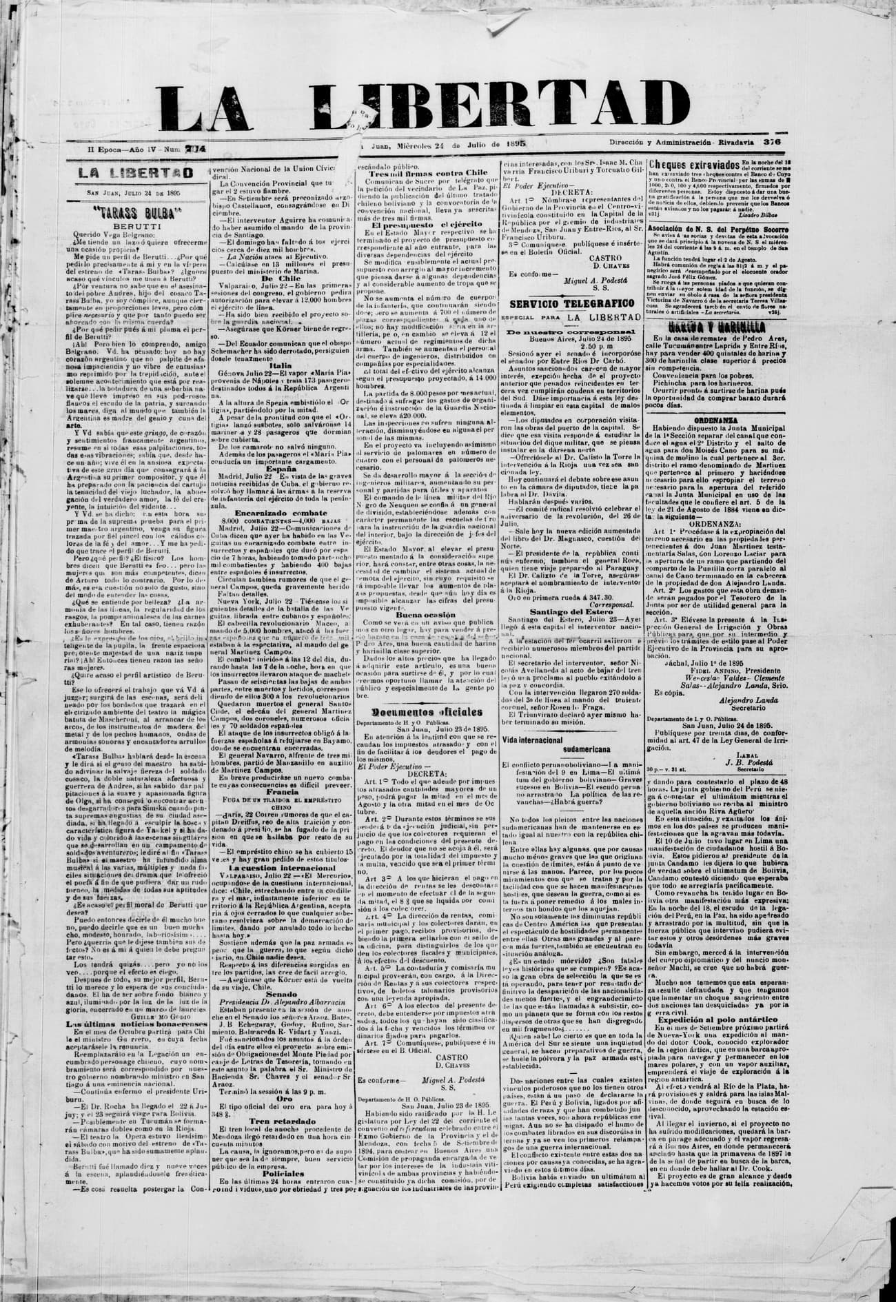 Portada · 24 de Julio de 1895