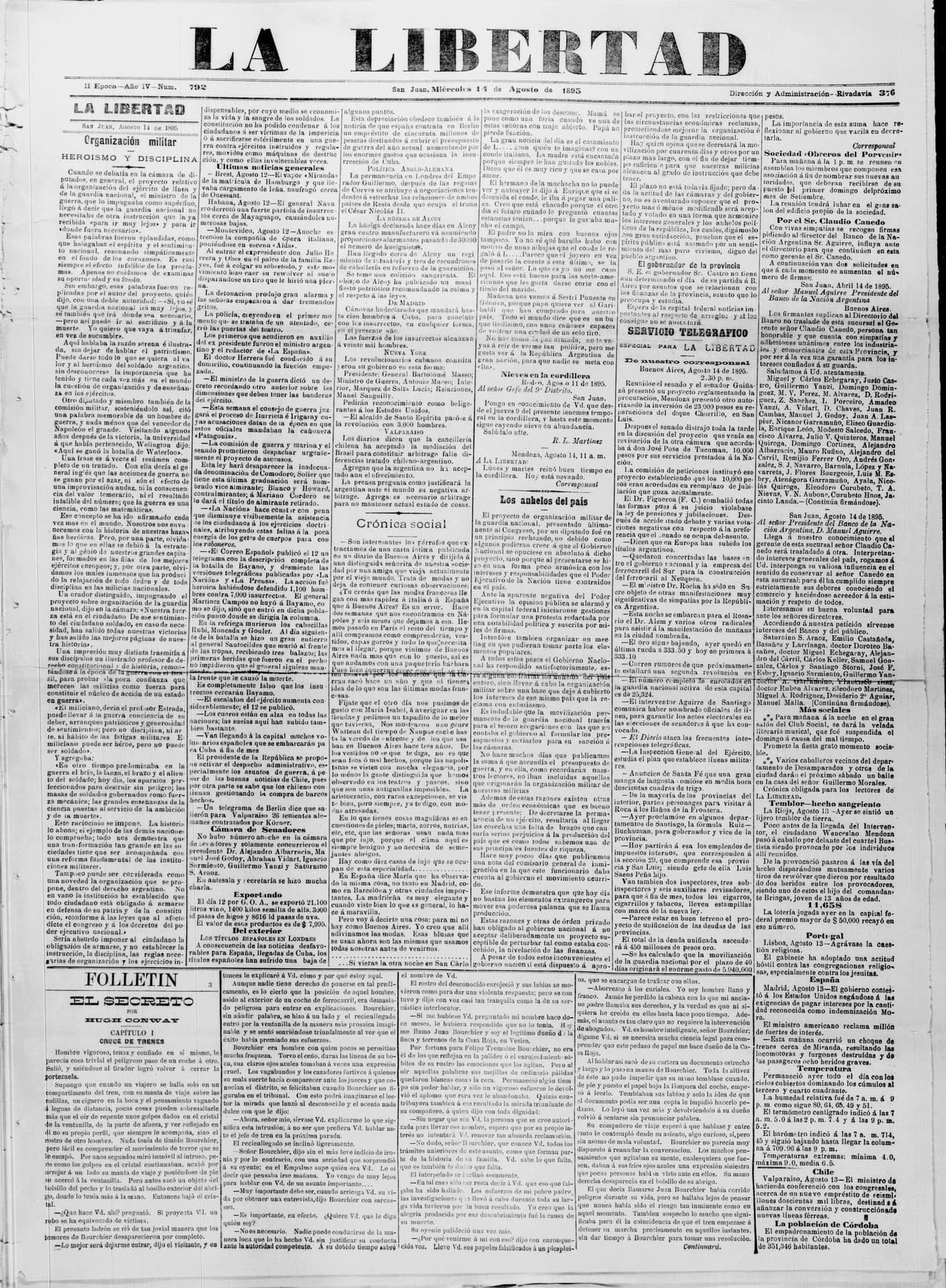 Portada · 14 de Agosto de 1895