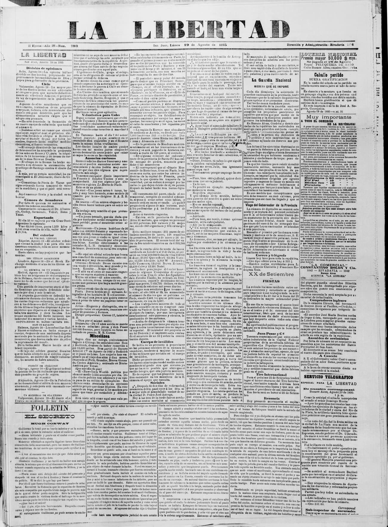 Portada · 19 de Agosto de 1895