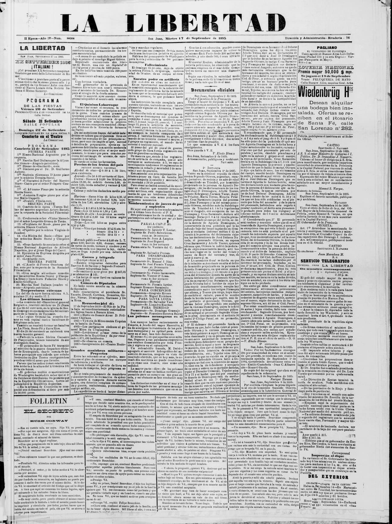 Portada · 17 de Septiembre de 1895