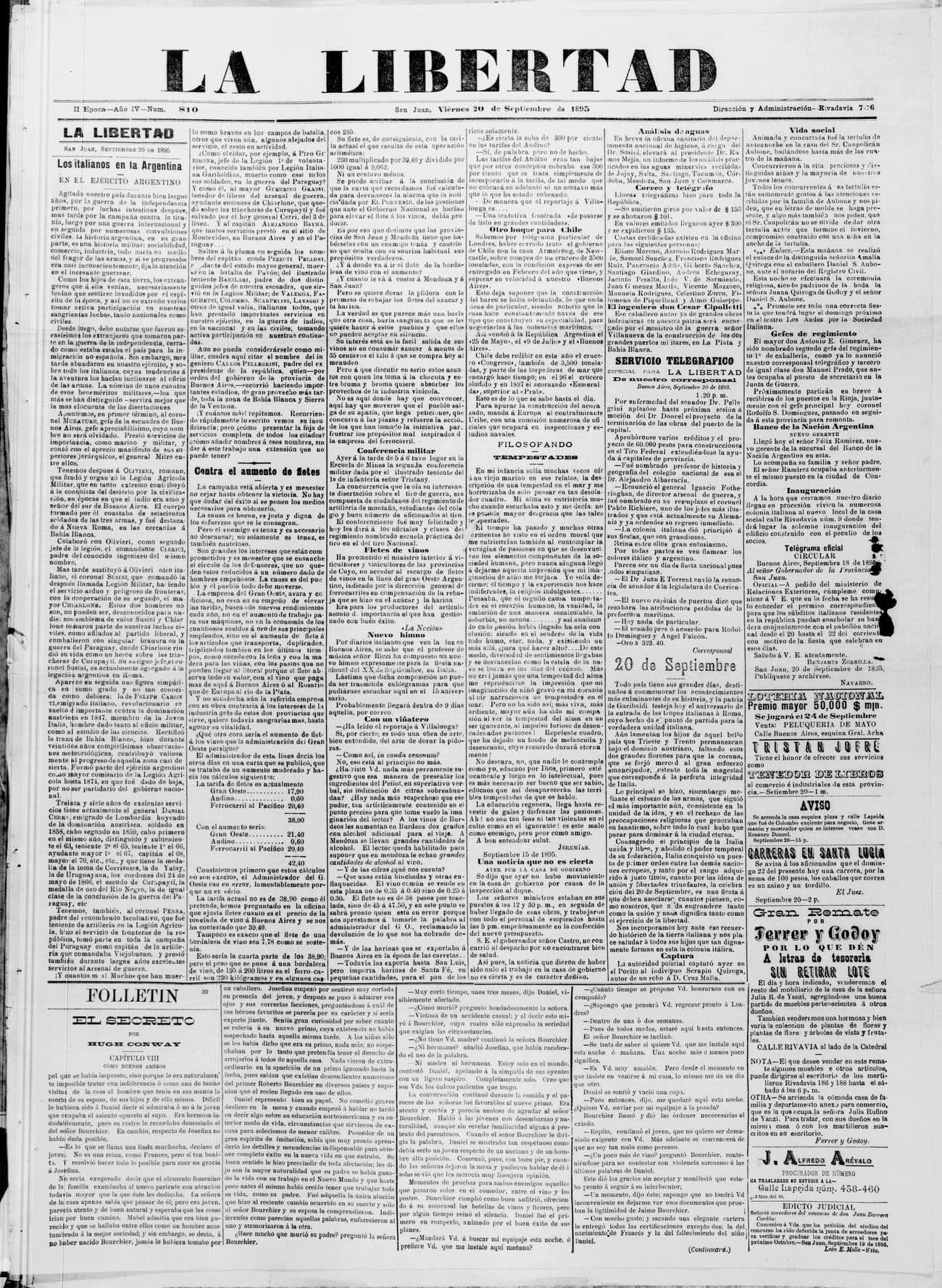 Portada · 20 de Septiembre de 1895