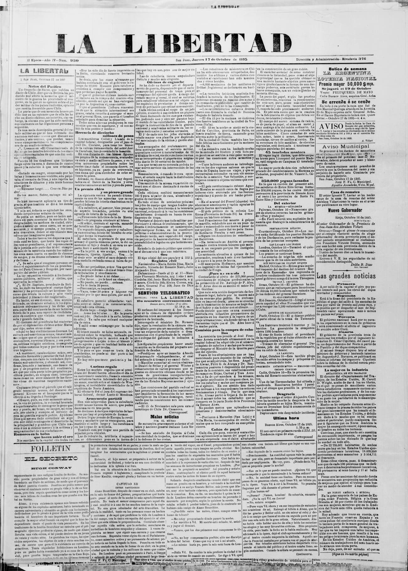 Portada · 17 de Octubre de 1895