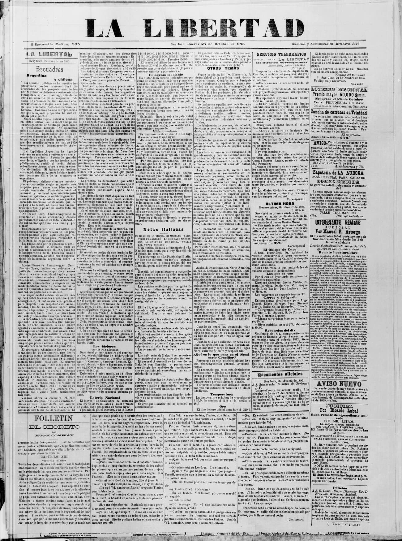 Portada · 24 de Octubre de 1895