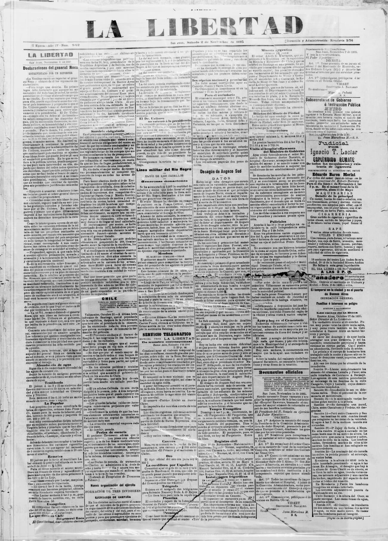 Portada · 2 de Noviembre de 1895