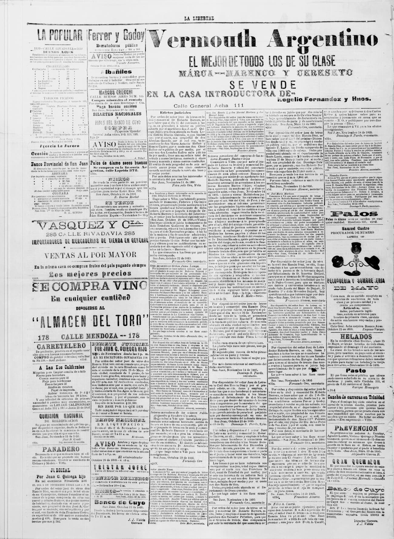 Portada · 22 de Noviembre de 1895