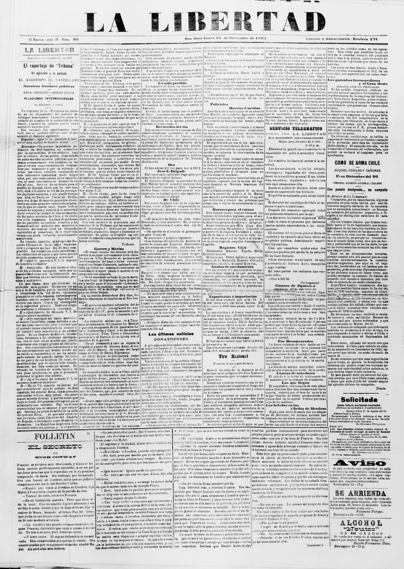 Portada · 25 de Noviembre de 1895