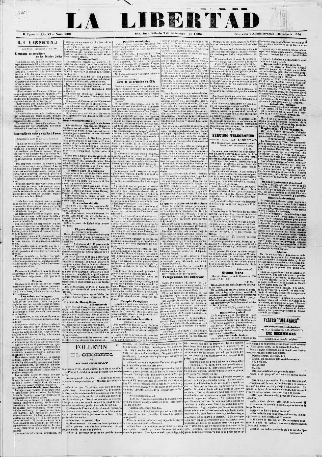 Portada · 7 de Diciembre de 1895