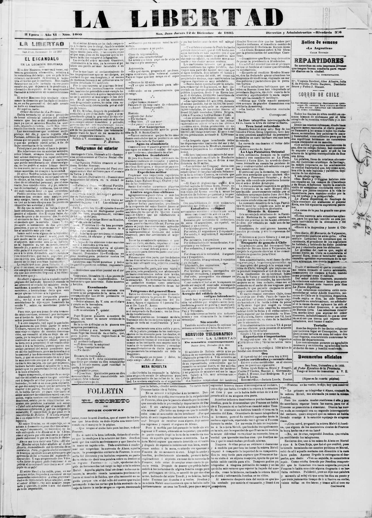 Portada · 12 de Diciembre de 1895
