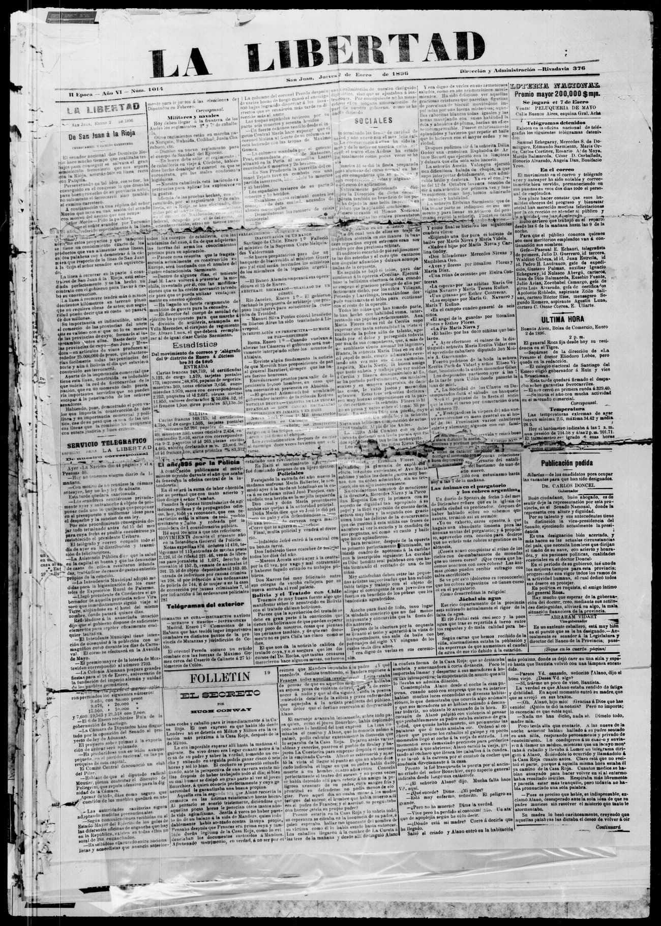 Portada · 2 de Enero de 1896