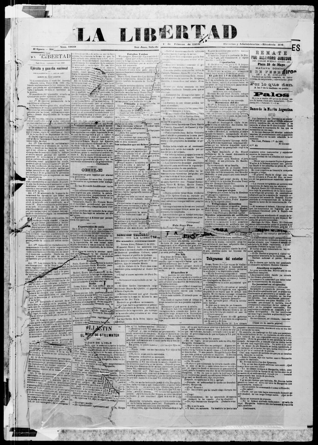 Portada · 1 de Febrero de 1896