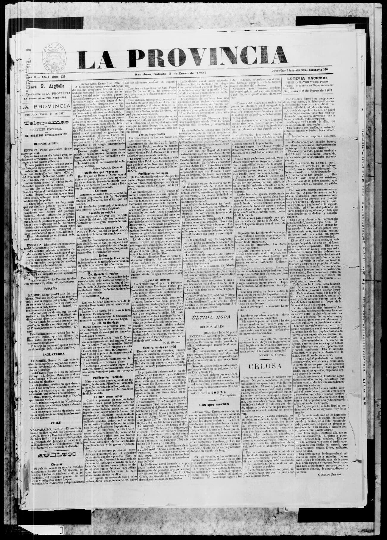 Portada · 2 de Enero de 1897
