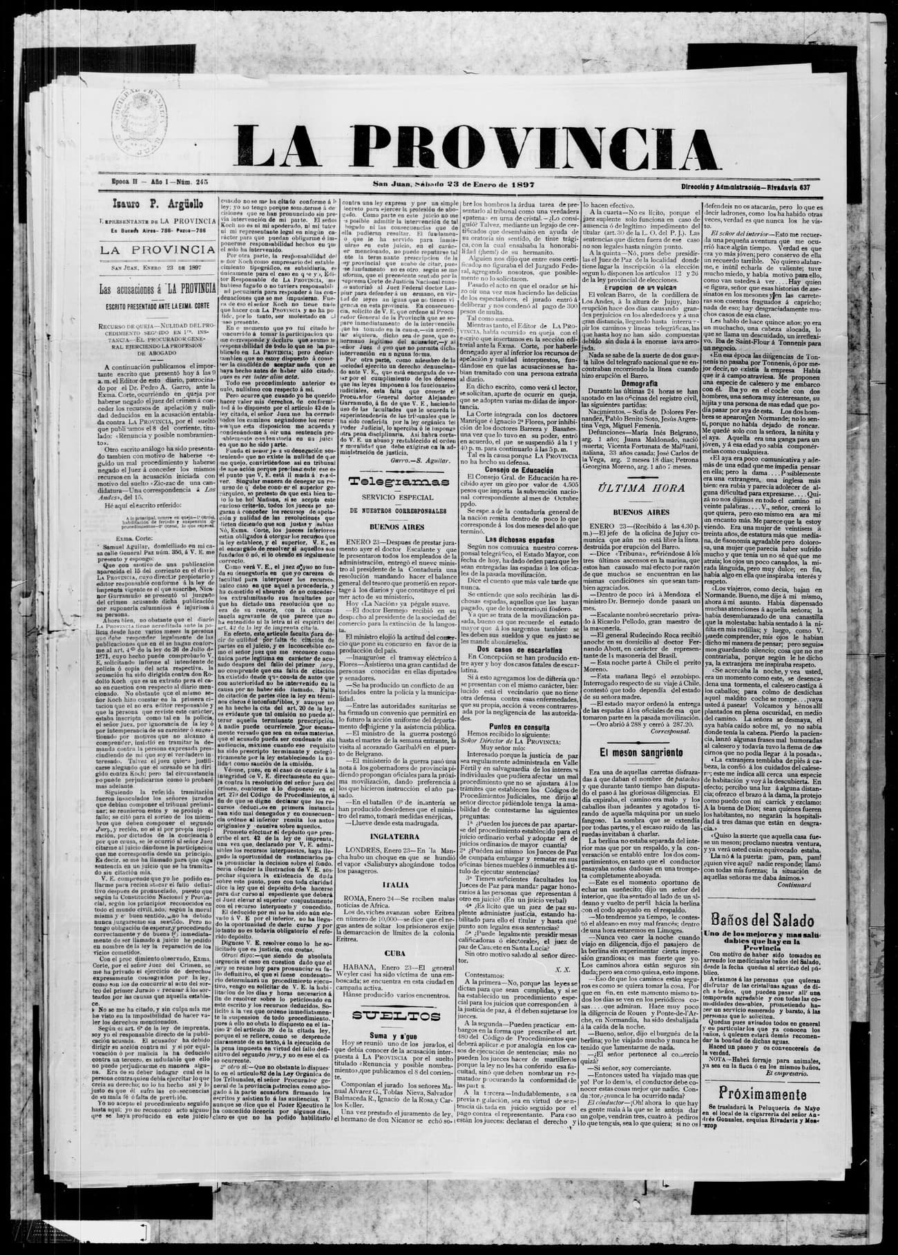 Portada · 23 de Enero de 1897