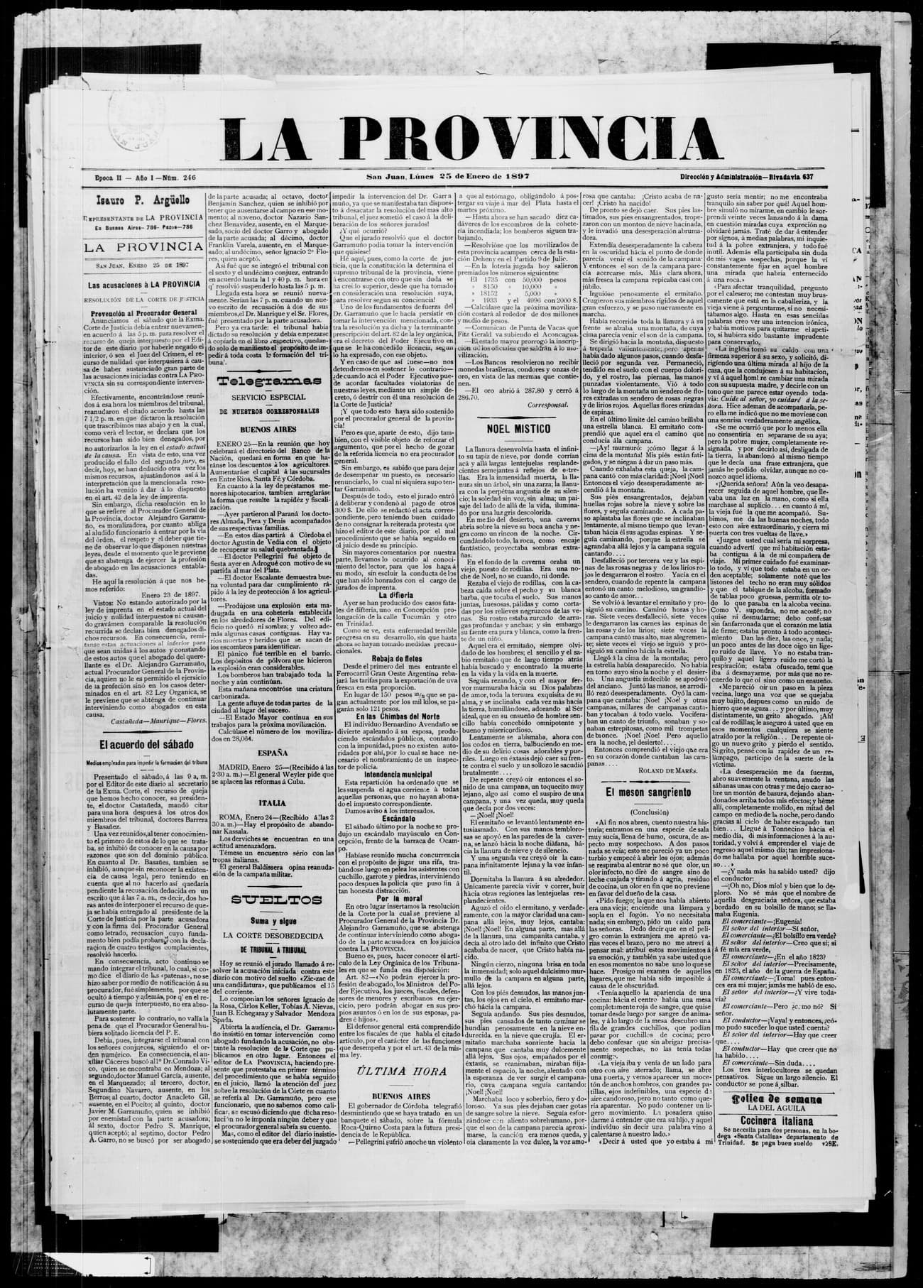 Portada · 25 de Enero de 1897
