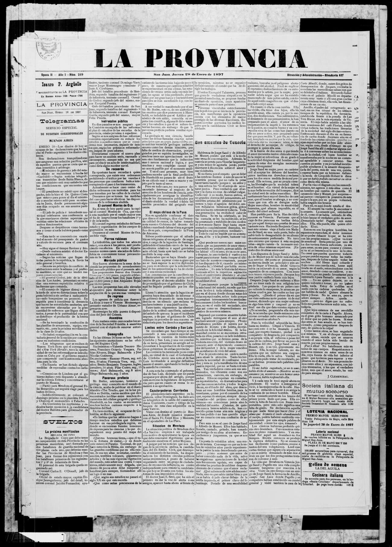 Portada · 28 de Enero de 1897