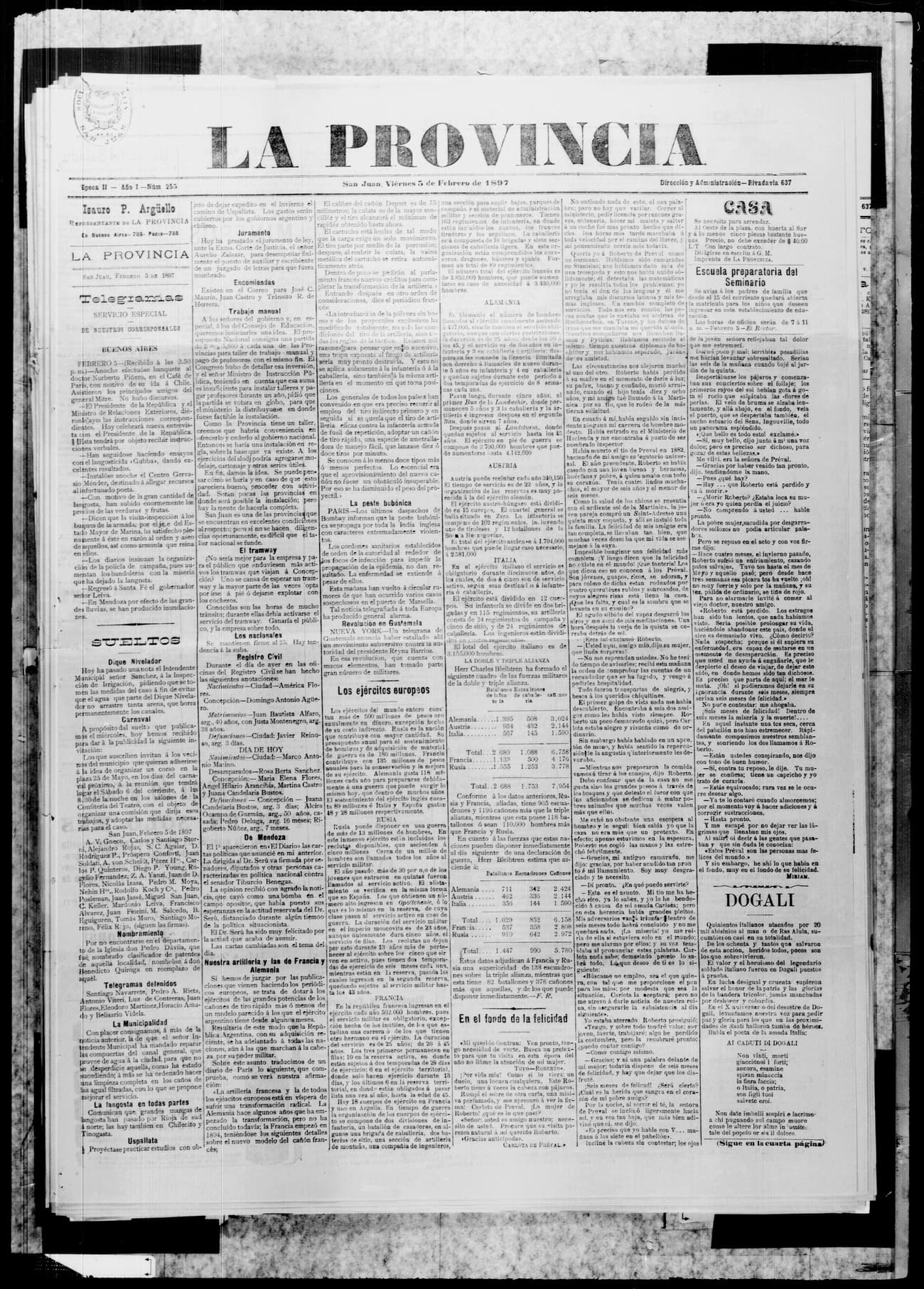 Portada · 5 de Febrero de 1897