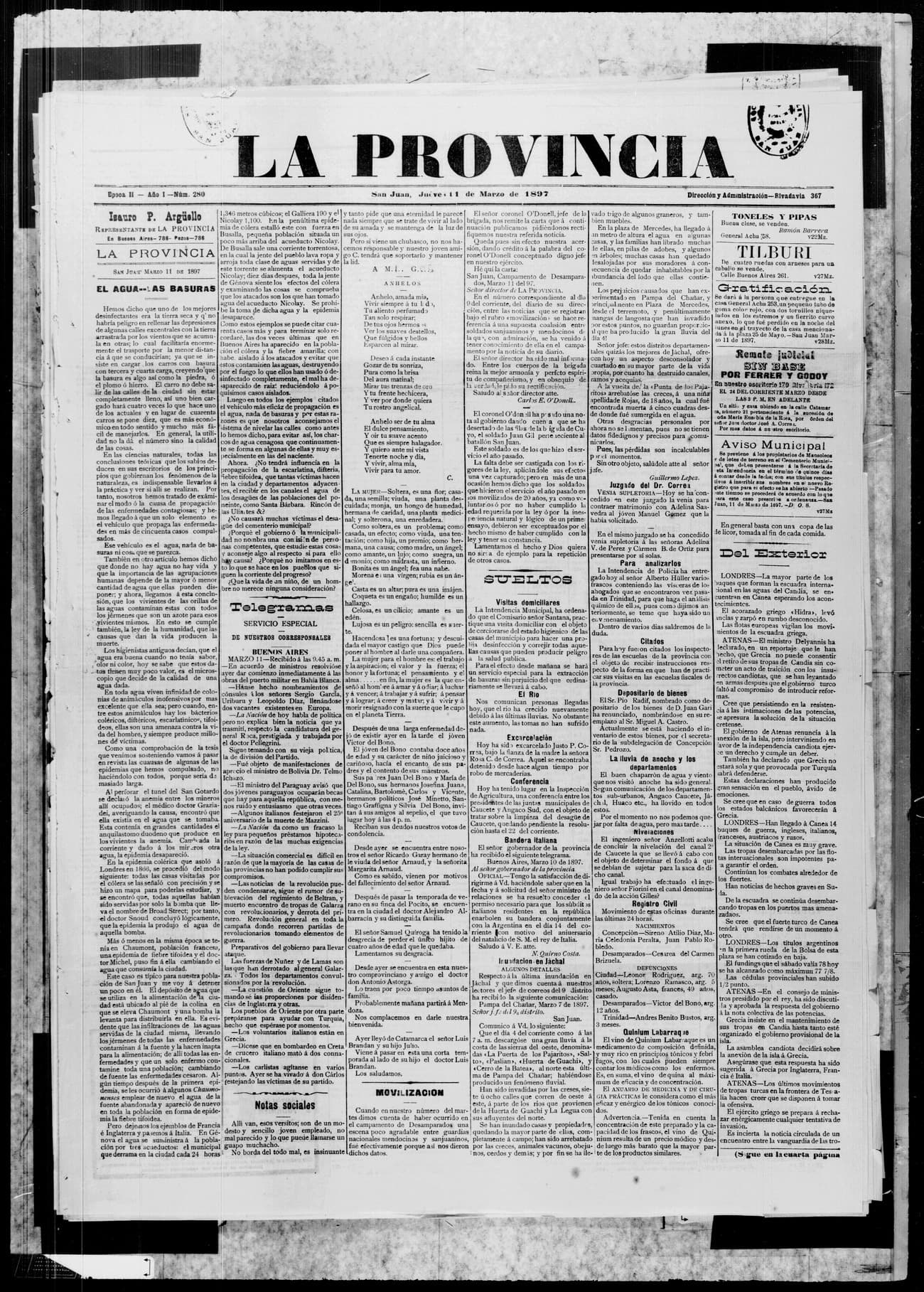Portada · 11 de Marzo de 1897