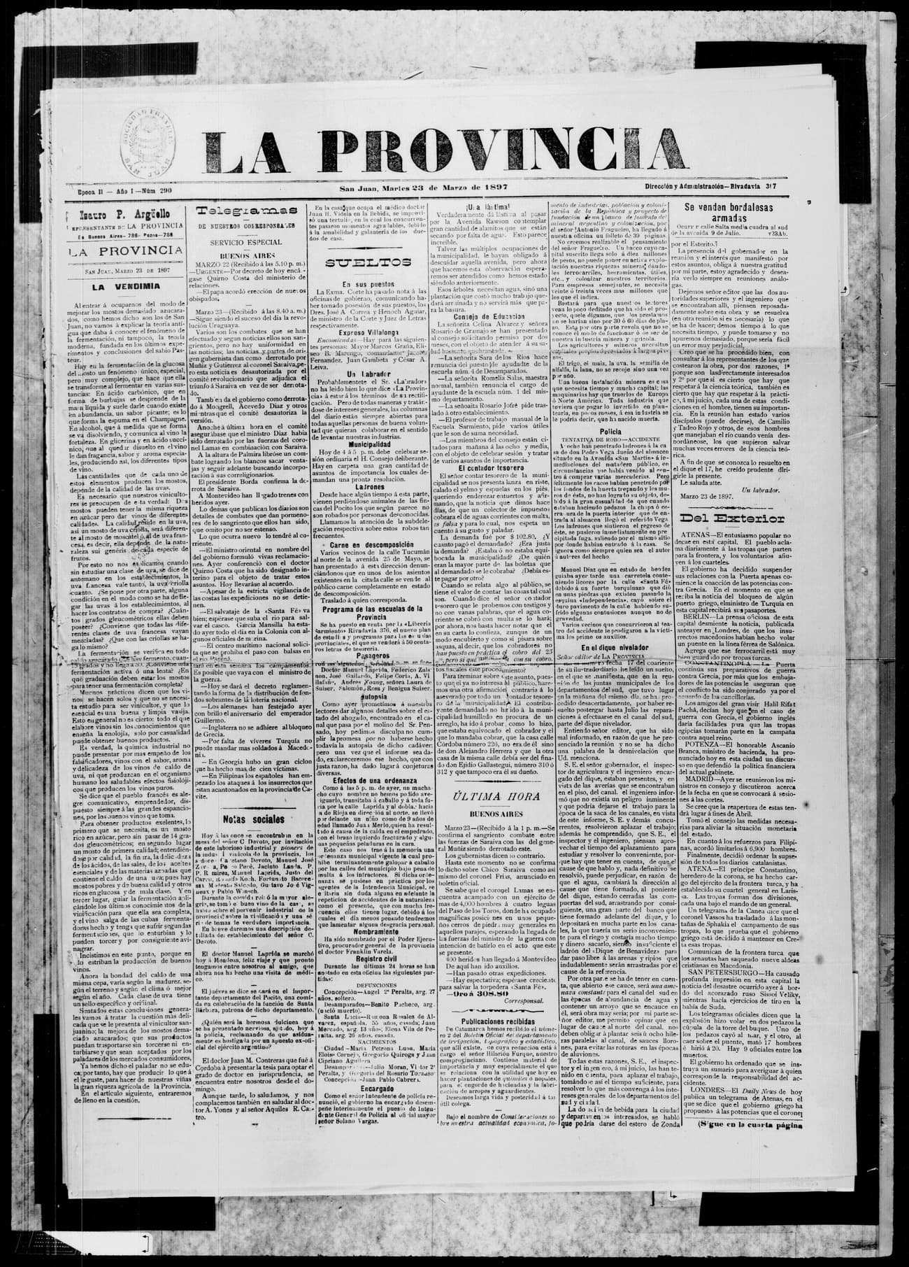Portada · 23 de Marzo de 1897