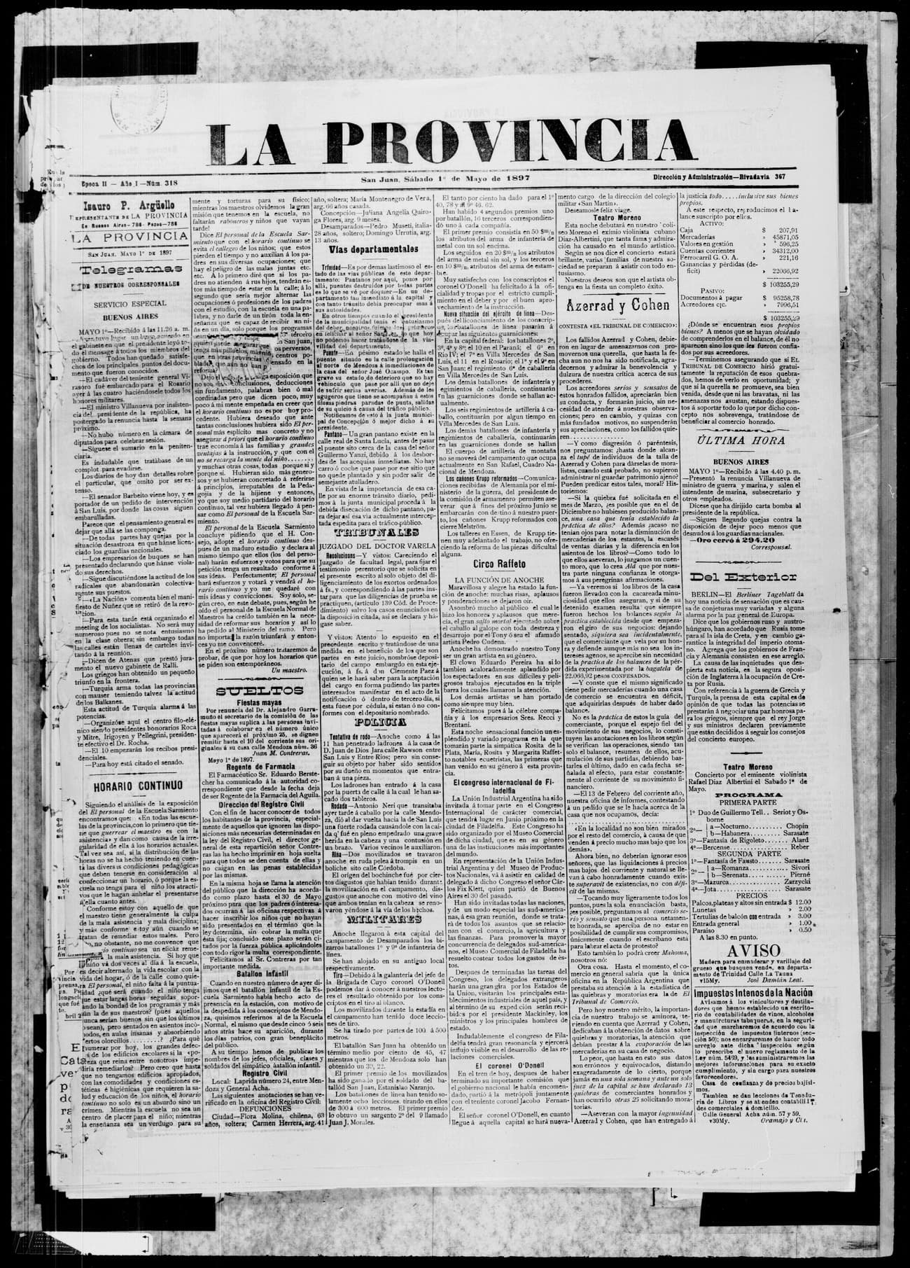 Portada · 1 de Mayo de 1897