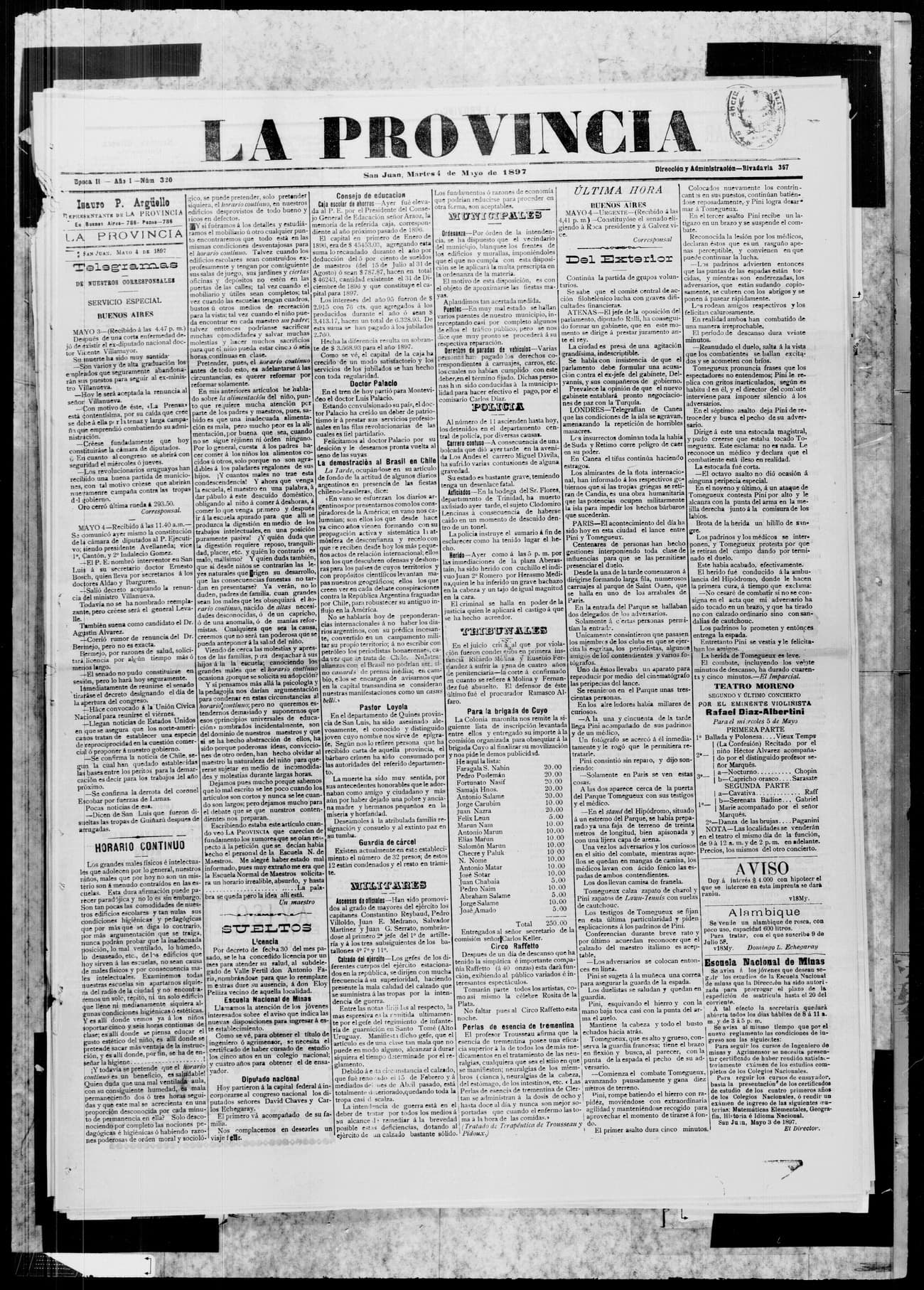 Portada · 4 de Mayo de 1897