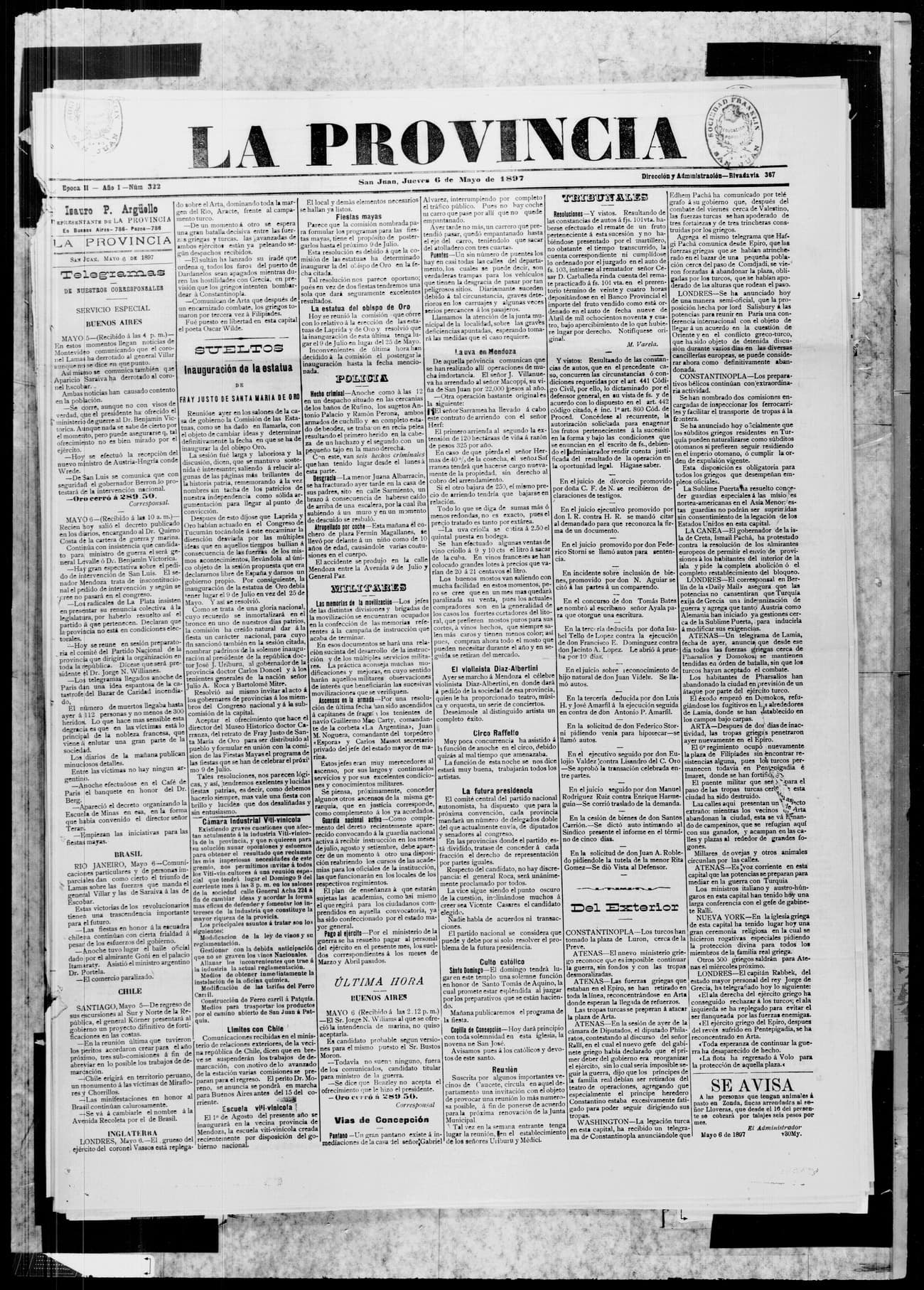Portada · 6 de Mayo de 1897