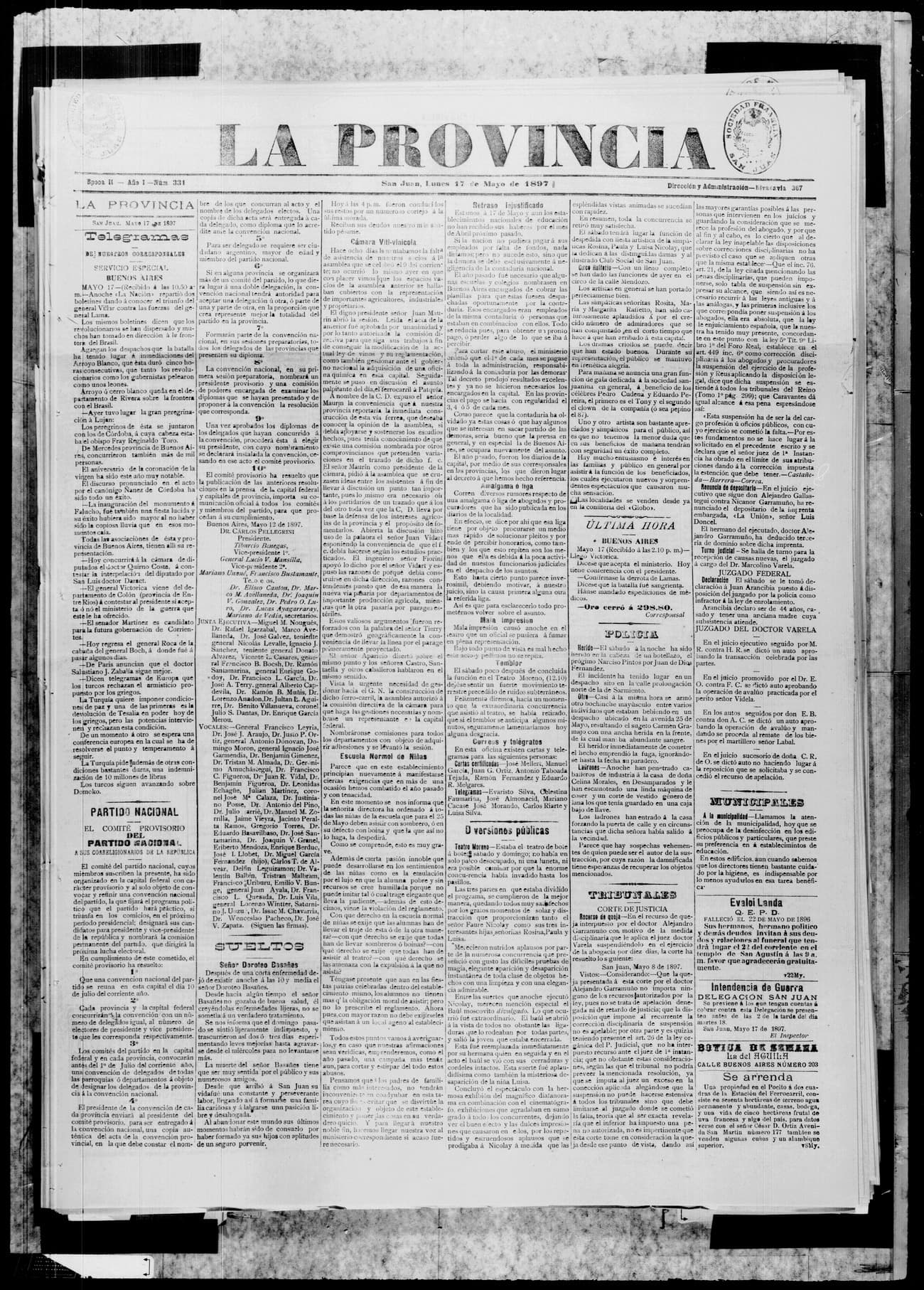 Portada · 17 de Mayo de 1897