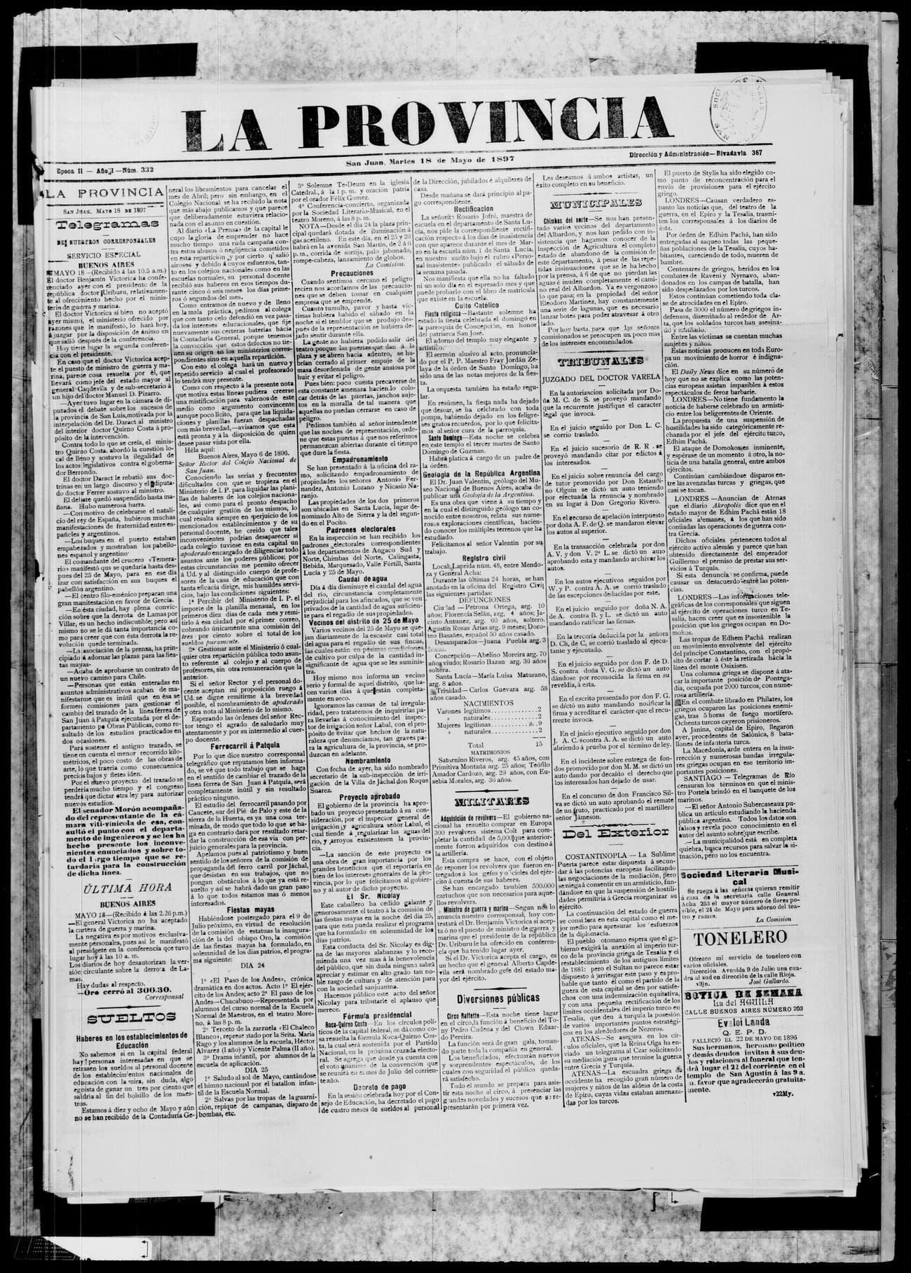 Portada · 18 de Mayo de 1897