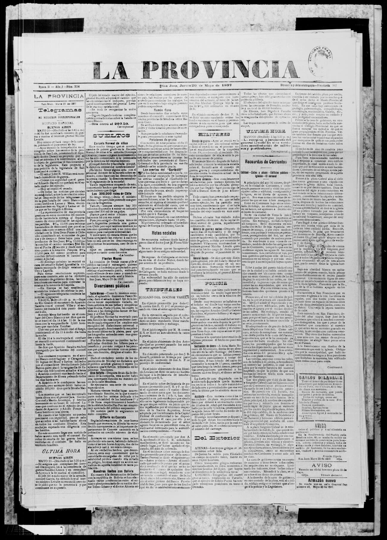 Portada · 20 de Mayo de 1897